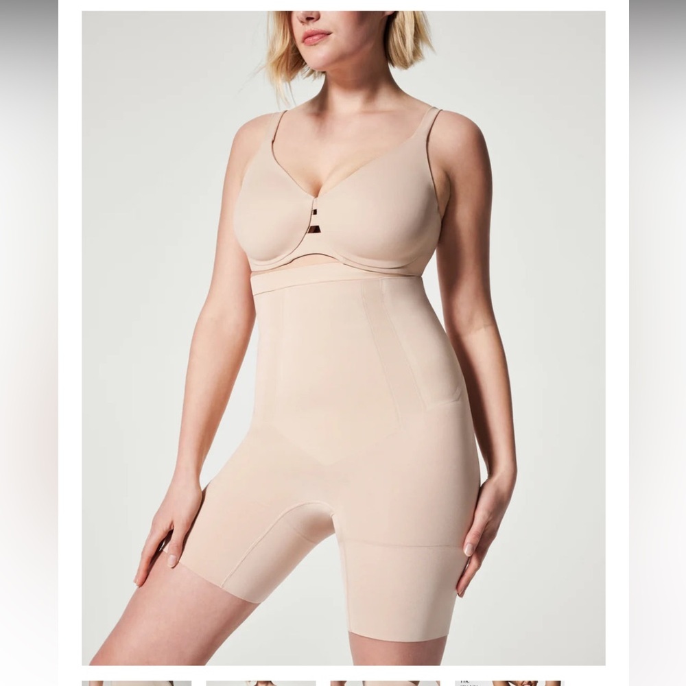Spandx nude shape wear high waisted mid thigh shorts 1X